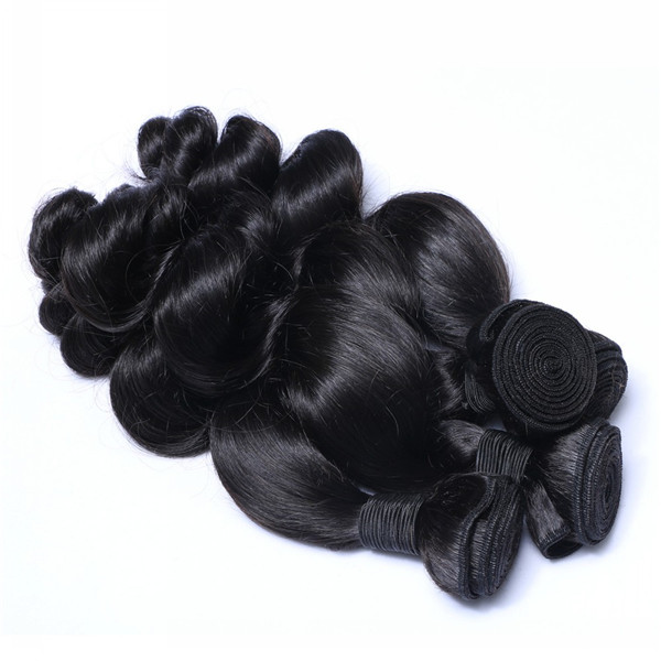 Loose wave natural color hair weave with top quality  YL082